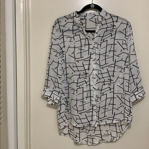 White and black blouse